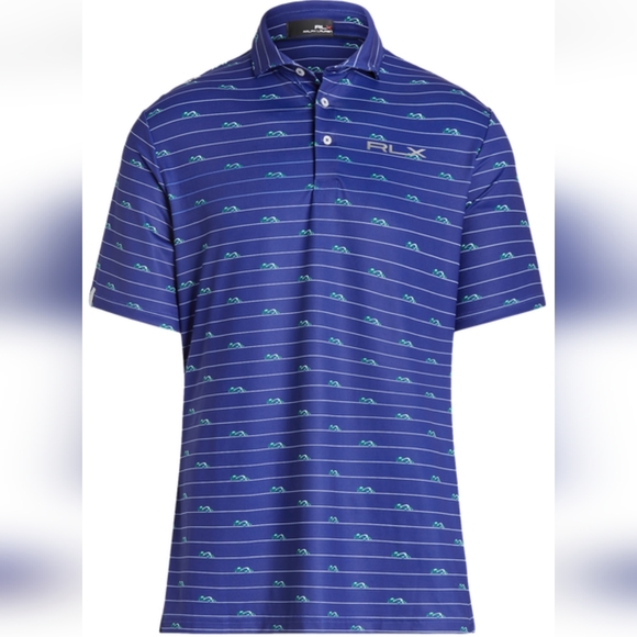 SOLD!!! $115 Ralph Lauren RLX Mens Short sleeve Golf Shirt. Blue.  Med - Picture 3 of 12